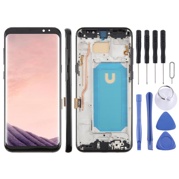 Pantalla LCD TFT de 6,18 pulgadas con digitalizador y marco para Samsung Galaxy S8+ SM-G955F (negro)