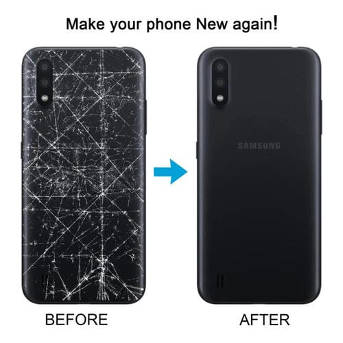 Carcasa trasera con tapa para lente de cámara para Samsung Galaxy A01 SM-A015F (gris)