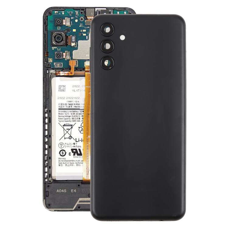 Carcasa trasera con tapa para lente de cámara para Samsung Galaxy A04s SM-A047F (negro)