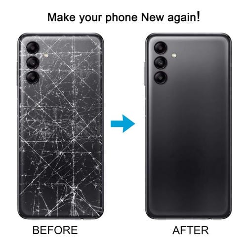 Carcasa trasera con tapa para lente de cámara para Samsung Galaxy A04s SM-A047F (negro)