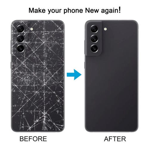 Carcasa trasera con tapa para lente de cámara para Samsung Galaxy S21 FE SM-G990B (negro)