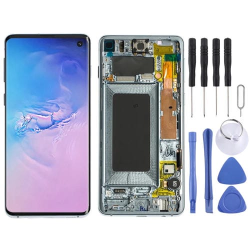 LCD Screen Super AMOLED Samsung Galaxy S10 4G and Frame (Blue)