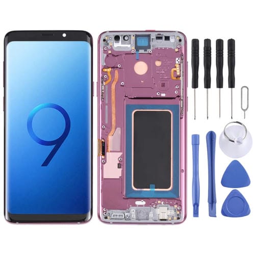 Schermo LCD Super AMOLED Samsung Galaxy S9 G960F DS G960U G960W G9600 con Cornice (Viola)