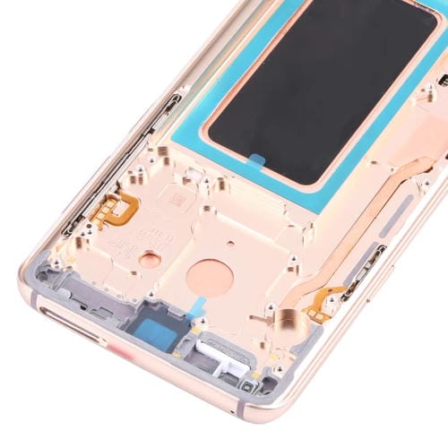 LCD-Bildschirm Super AMOLED Samsung Galaxy S9+ G965F DS G965U G965W G9650 mit Rahmen (Gold)