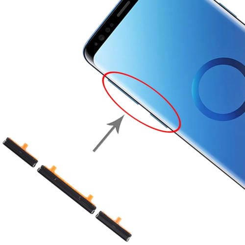 Gioco di tasti laterali Samsung Galaxy S9/S9+ Pulsanti (Nero)