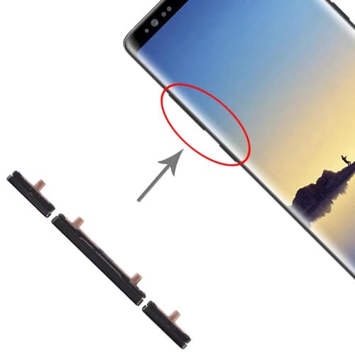 Gioco di tasti laterali Samsung Galaxy Note 8 Pulsanti (Nero)