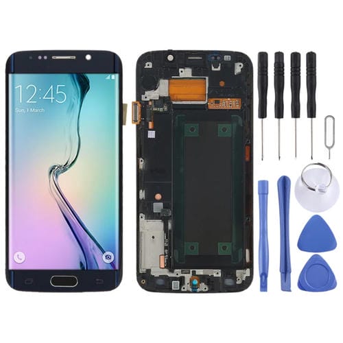Schermo LCD Super AMOLED Samsung Galaxy S6 Edge SM-G925F con Cornice (Nero)