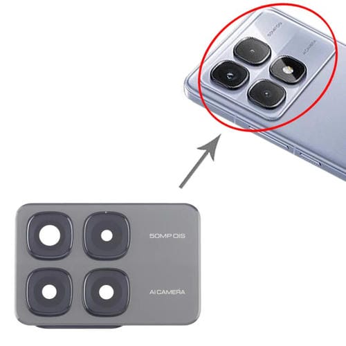 Copertura Originale Obiettivo Fotocamera Posteriore Xiaomi Redmi K70 Ultra (Nero)