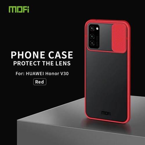 Para Huawei HonorV30 MOFI Xing Dun Series PC + TPU Anti-peep Carcasa protectora todo incluido impermeable y anti-caída, Translúcido esmerilado (Rojo)