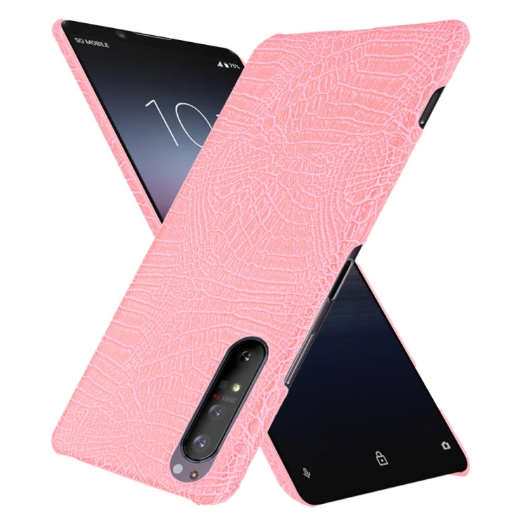 Para Sony Xperia 1 II Funda PC + PU con textura de cocodrilo a prueba de golpes (rosa)