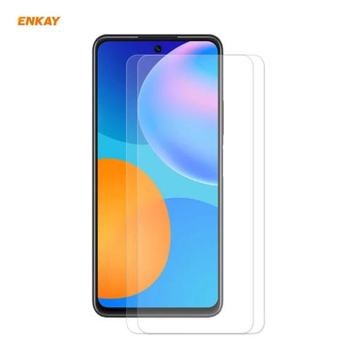 Para Huawei P Smart 2021 2 PCS Enkay Hat-Prince 0.26mm 9h 2.5D Filma de vidrio templado de borde curvo