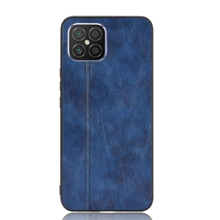 Para Huawei nova 8 SE Patrón de vaca de costura a prueba de golpes Piel PC + PU + TPU Funda (Azul)