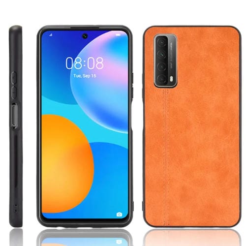 Para Huawei Y7A / P SMART 2021 A prueba de golpes Patrón de Costura Patrón de Coser PC para PC + Caso PU + TPU (Naranja)