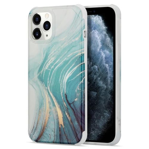 Funda para iPhone 12 Pro Max Four Corners Anti-Shattering Flow Gold Marble Imd (Verde Ld7)