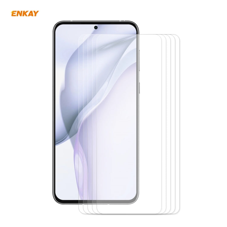Para Huawei P50 5 PCS Enkay Hat-Prince 0.26mm 9h 2.5D Filma de vidrio templado de borde curvo