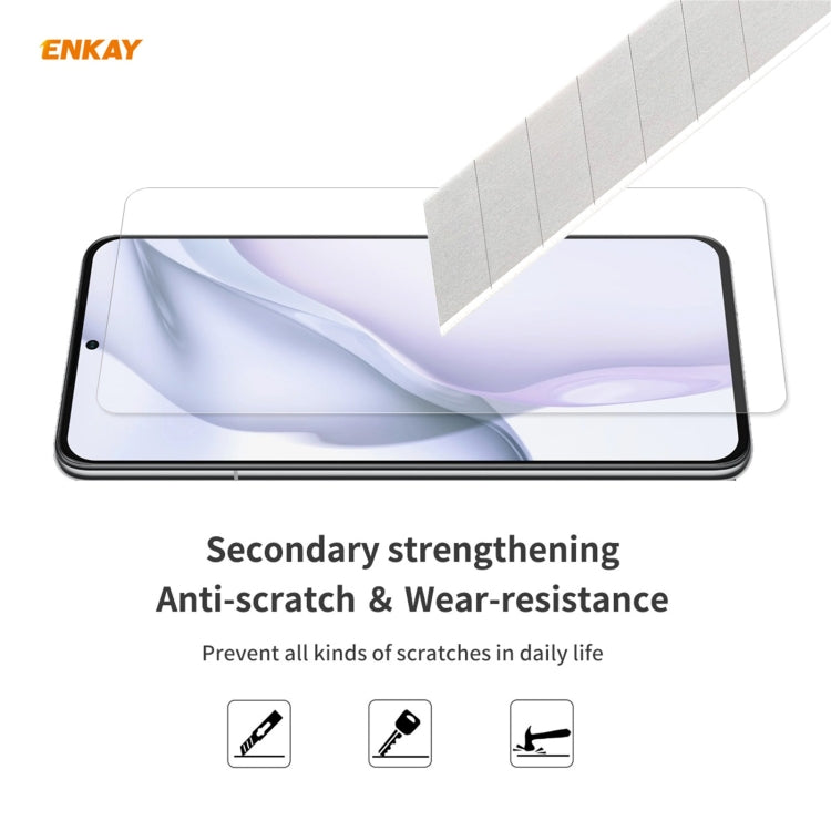 Para Huawei P50 5 PCS Enkay Hat-Prince 0.26mm 9h 2.5D Filma de vidrio templado de borde curvo
