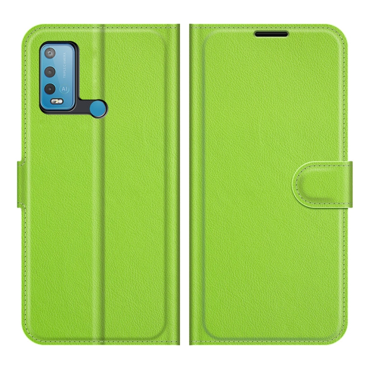 Funda Protectora para Wiko Power U30 con Soporte, Tragamonedas y Billetera (Verde)