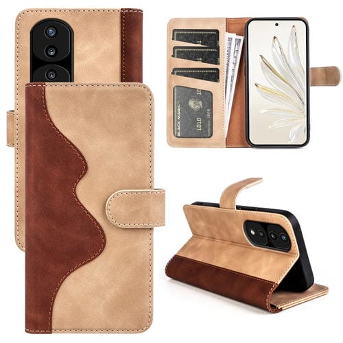 Para la caja del teléfono de cuero horizontal de Honor 70 Pro Stitching Horizontal Flip (amarillo)