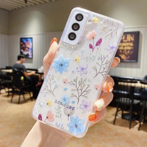 Funda para Samsung Galaxy A73 5G Fresh Small Floral Epoxy TPU Phone Case (Flores Azules)
