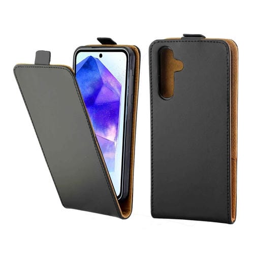 Funda para Samsung Galaxy A55 5G Cuero con Tapa Vertical y Ranura para Tarjeta (Negro)