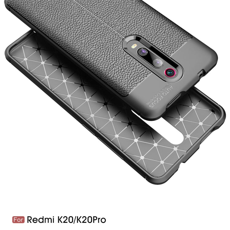 Estuche a Prueba de Golpes de TPU con Textura de Litchi para Xiamo Redmi K20 / K20Pro (Negro)