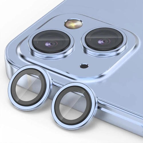 Protector de Lente de Cámara Enkay para iPhone 15 y 15 Plus Antirreflejo Película Completa de Vidrio (Azul) - MOVILSTORE