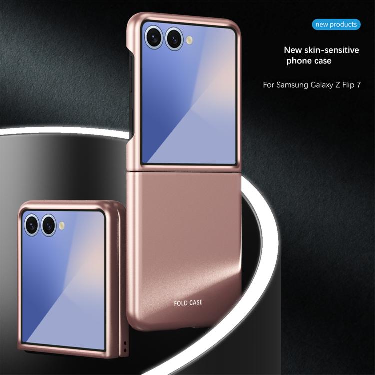 Funda de PC galvanizada con tacto suave y a prueba de golpes para Samsung Galaxy Z Flip7 5G (azul)