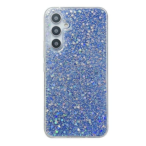 Estuche para Teléfono Samsung Galaxy A25 TPU Epoxi con Lentejuelas Brillantes (Azul)