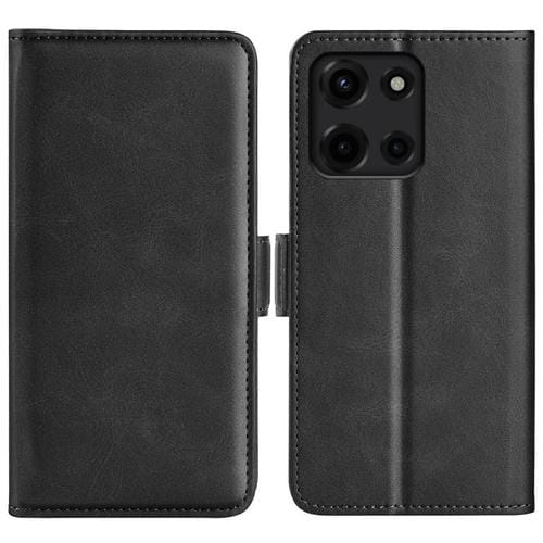 Funda de Cuero con Tapa Horizontal y Hebilla Magnética Doble Cara para Motorola Moto G 5G (2025) (Negro)