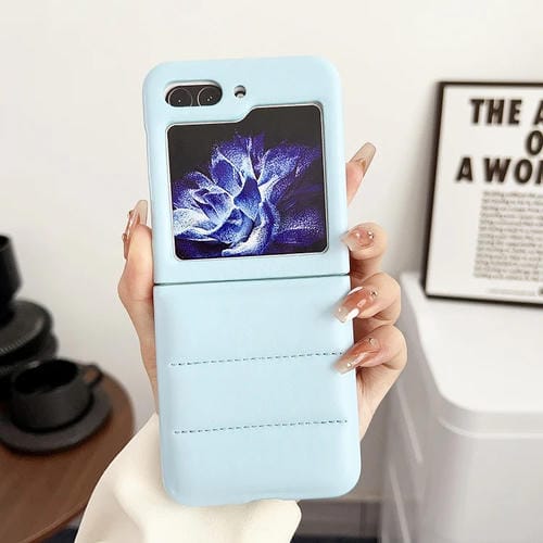 Estuche para teléfono Samsung Galaxy Z Flip5 5G Down Jacket Airbag a prueba de golpes (Azul)