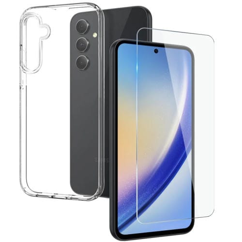 Funda para Samsung Galaxy A55 5G Northjo TPU con PelĂcula de Vidrio Templado (Transparente)