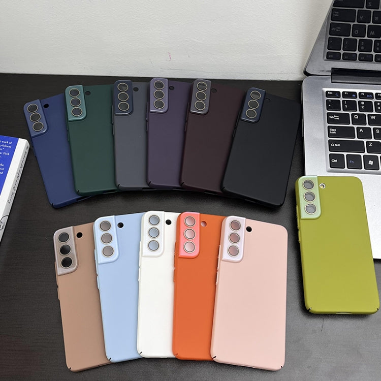 Para Samsung Galaxy S22 + 5G Leather Oil PC Estuche rígido para teléfono con todo incluido (azul)