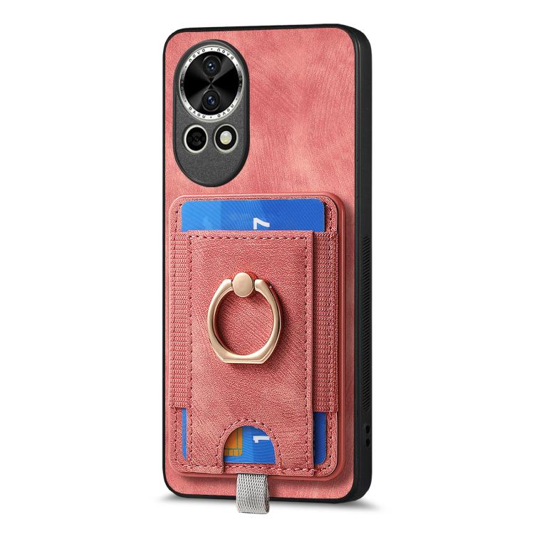 Funda de Cuero con Tarjetero Magnético Divisible para Huawei Nova 13 (Rosa)