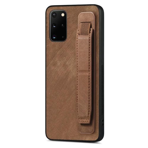 Funda Trasera para Samsung Galaxy S20 con Soporte para Pulsera Cuero (Marrón)
