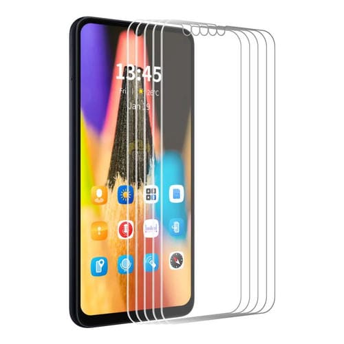 5 películas de vidrio templado ENKAY 9H con borde de arco grande de aluminio y silicio para Redmi 15C Global 171,5 mm / Poco C85