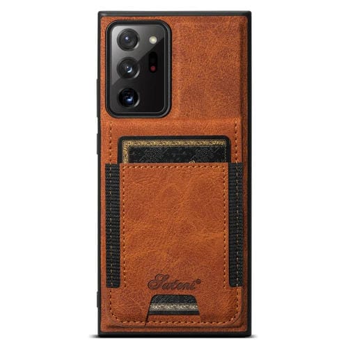 Funda de Cuero Suteni H17 para Samsung Galaxy Note20 Ultra Desmontable (Caqui)