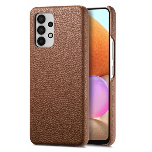 Funda Trasera para Samsung Galaxy A32 4G Litchi Oil Edge Cuero (Marrón)