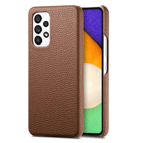 Funda Trasera Samsung Galaxy A52 5G Litchi Oil Edge Cuero (Marrón)