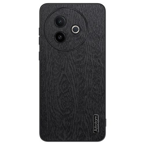 Funda de Cuero con Textura de Corteza de Árbol para Vivo Y300I, a Prueba de Golpes (Negra)