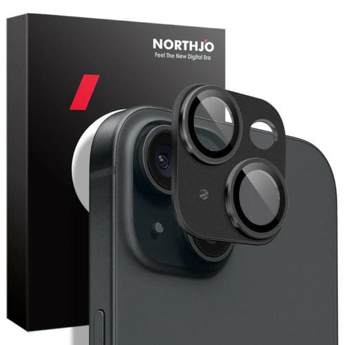 Película de Lente Trasera para iPhone 15/15 Plus Northjo Vidrio Templado Integrada Esmerilada (Negro) - MOVILSTORE