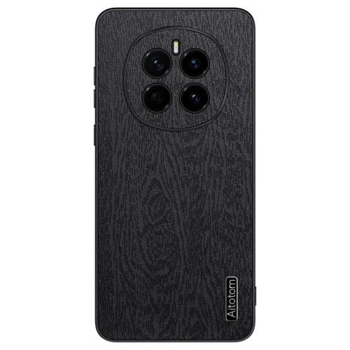 Funda para TelĂ©fono Honor Magic 7 a Prueba de Golpes Cuero Corteza de Ărbol (Negro)