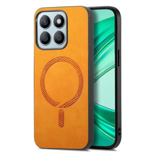 Funda Trasera Magnética de PU para Honor X8B Retro Magsafe (Amarilla)