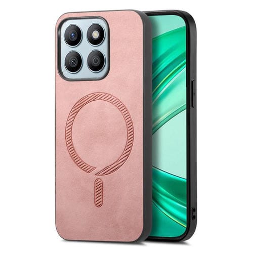 Funda Trasera Magnética de PU para Honor X8B Retro Magsafe (Rosa)
