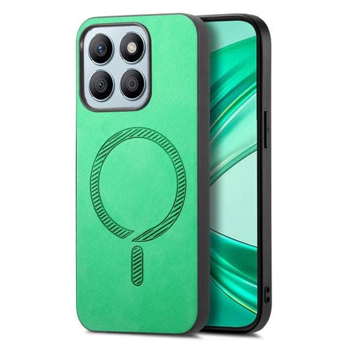Funda Trasera Magnética de PU para Honor X8B Retro Magsafe (Verde)