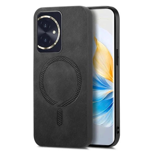 Funda Trasera Magnética de PU para Honor 100 Retro Magsafe (Negra)