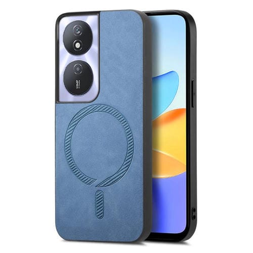 Funda Trasera Magnética de PU para Honor Play 50 Plus 5G con Magsafe (Azul)