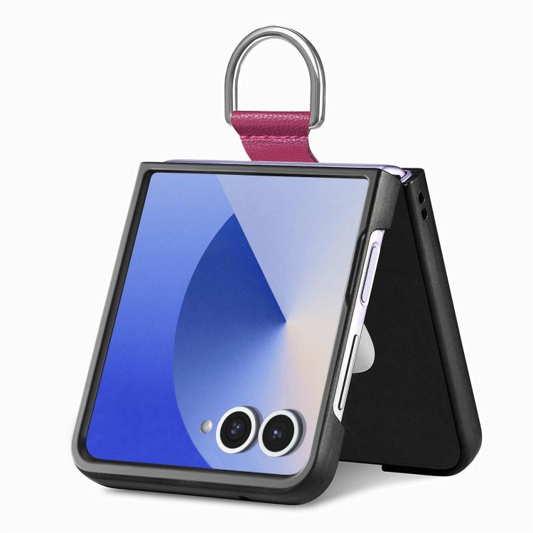 Funda de cuero con textura de lichi para Samsung Galaxy Z Flip7 5G (morado)