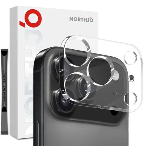 Protector de lente de cámara NORTHJO 3D HD de vidrio templado transparente para iPhone 17 Pro Max