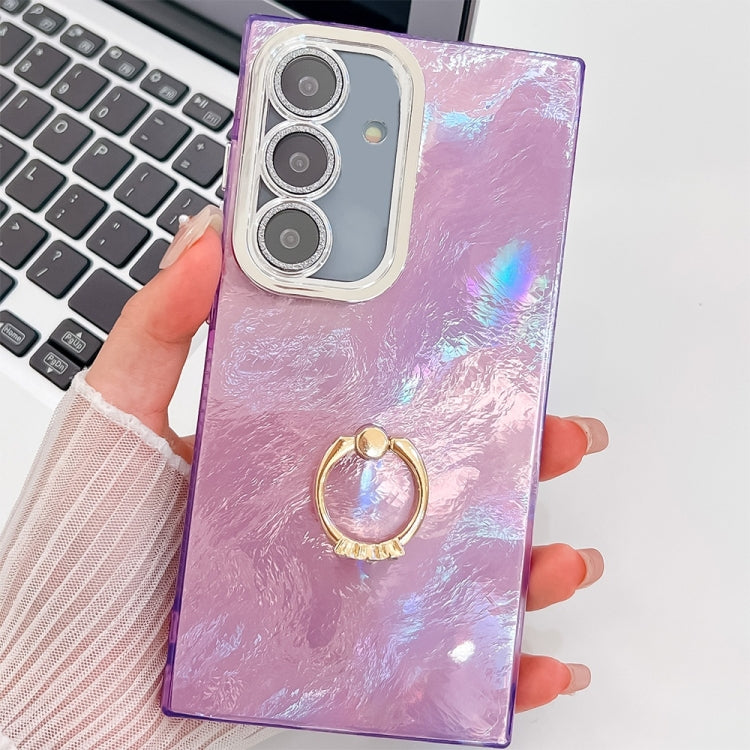 Carcasa TPU Samsung Galaxy A36 5G con Soporte de Anillo y Película para Lente (Morado)