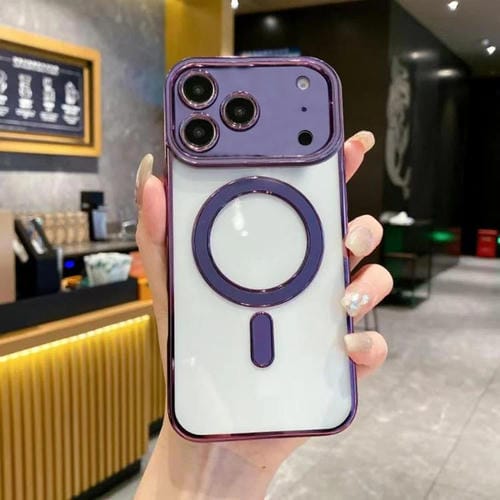 Funda de TPU Magsafe original para iPhone 17 Pro Max (morada)